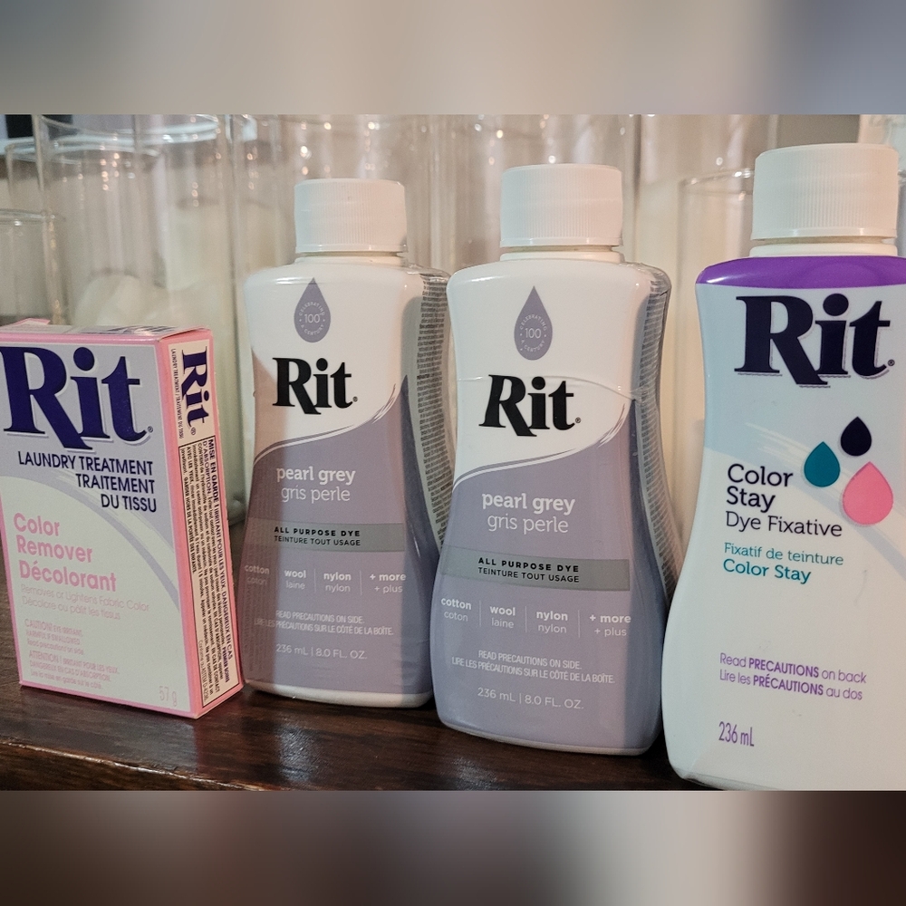 Rit color dye pearl grey, remover and fixative